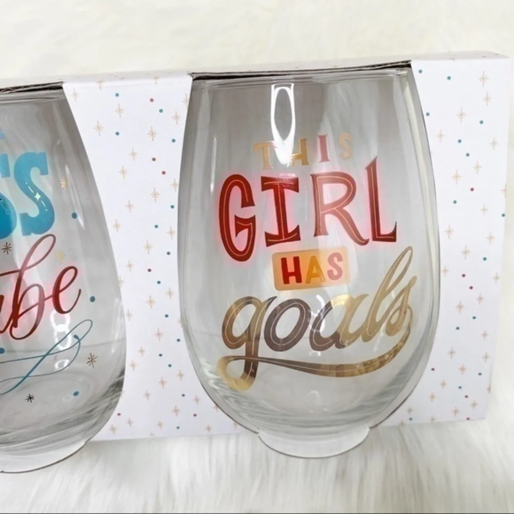 Girl boss wine glasses